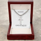 Personalizable - Greatness - Psalm 71:21 - Mens Cross Necklace