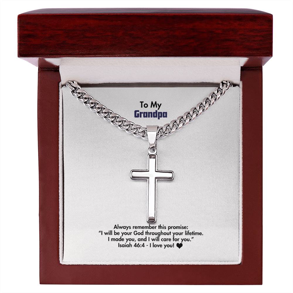 Grandpa - Men's Cross Necklace - Isa 46:4