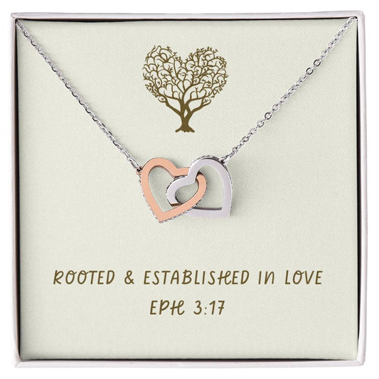 "Rooted in Love" - Eph 3:17- Interlocking Circle Women's Necklace