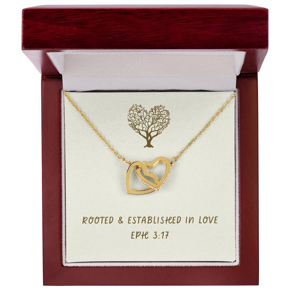 "Rooted in Love" - Eph 3:17- Interlocking Circle Women's Necklace