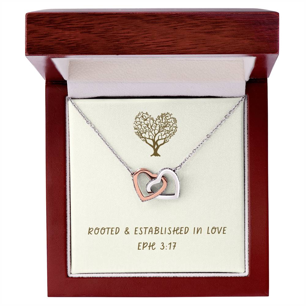 "Rooted in Love" - Eph 3:17- Interlocking Circle Women's Necklace