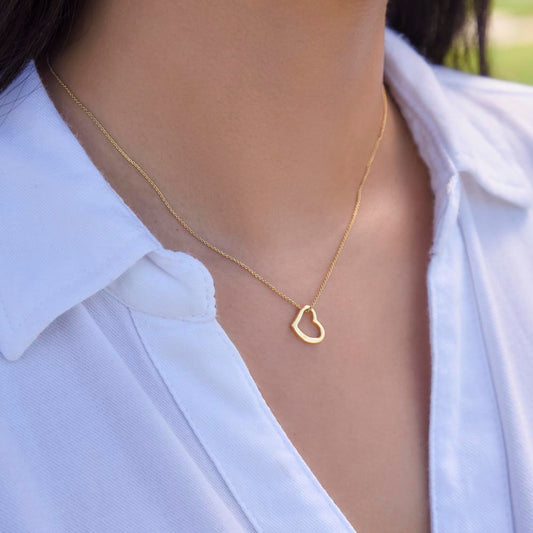 Heart Necklace - Women's White Gold/ Yellow Gold -No message card