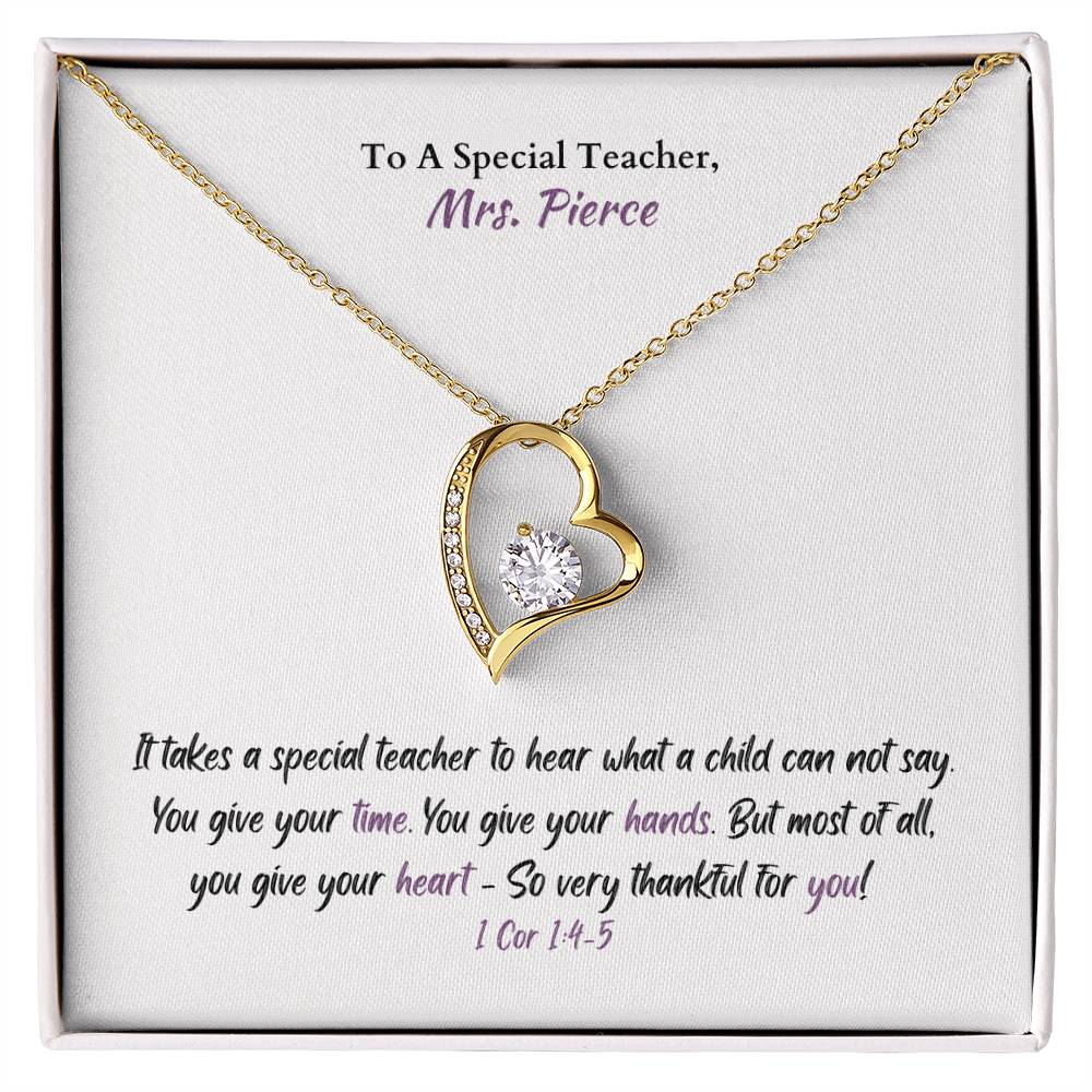 *CUSTOM* Mrs. Pierce - Special Teacher Necklace