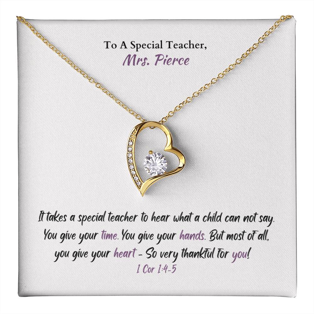 *CUSTOM* Mrs. Pierce - Special Teacher Necklace
